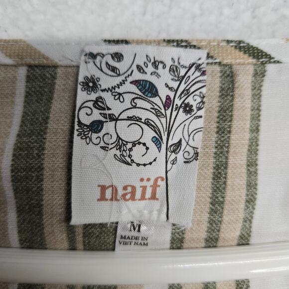 Naif Wrap Mini Dress Womens Medium V Neck Tie Waist Flounce Hem Stripped New - Picture 5 of 10